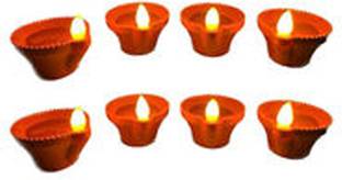 उरेका Festivals, Paani Wala Diya, Lights, Diwali Diya, Diwali, Decorations प्लास्टिक (8 का पैक) टेबल दीया सेट