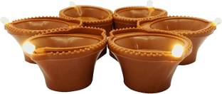 CraftVatika Plastic (Pack of 8) Table Diya Set