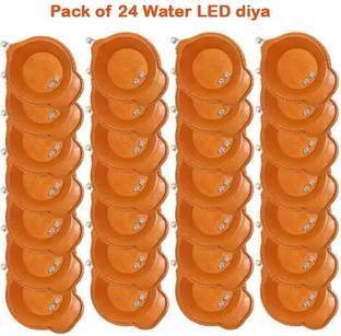 ZURU BUNCH 24PK Diwali light battery Operated Smokeless Water Sensor Led Diya Plastic (Pack of 24) Table Diya Set