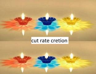 cut rate creation Plastic (Pack of 12) Table Diya Set