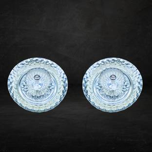 वरलक्ष्मी German silver Diya For Pooja सिल्वर प्लेटेड (2 का पैक) टेबल दीया सेट