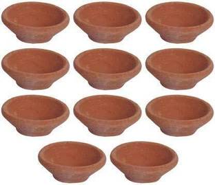 B S NATURAL Handcrafted Clay Diya Set | Mitti Lamp for Diwali Decoration & Puja Candle