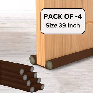 PREETENCY Door guard Bottom Sealing Strip Guard for Home (Size-39 inch) (Pack of 4) (Brown Door Mounted Door Stopper