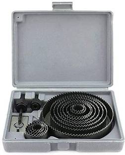 uptodatetools 16pcs Hole Saw Carbon Steel Metal Circle Cutting Set Kit Drill Wood Alloy Downlights 19-127mm