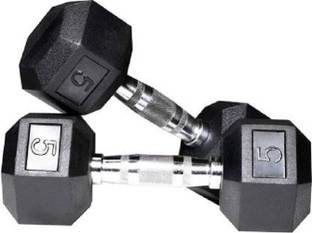 sportsistic set of 5KG*2 Hexagonal Fixed Weight Dumbbells GVR Fixed Weight Dumbbell