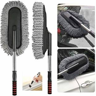 HINGOL Microfiber Flexible Duster Car Wash Car Interior Exterior Cleaning Duster Car Cleaning Accessories Microfiber Brushes Dry - Wet Home Kitchen Office Cleaning Brush with Expandable Handle Wet and Dry Duster Set
