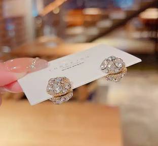 BLINGEE Non Piercing Magnetic Earrings for Women Girls Trendy Korean fashion earring Cubic Zirconia, Crystal, Diamond Alloy Stud Earring, Earring Set, Magnetic Earring