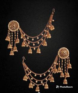 Dkrai bahubali gold new EARING SET Hair Extension