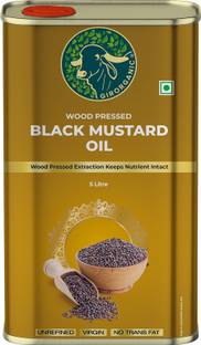 GIRORGANIC Wood Pressed | Unrefined Cold Pressed Virgin | Kacchi Ghani | Natural Black Mustard Oil Tin