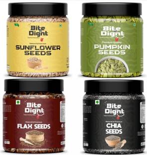 biteofdight Natural&Premium seeds combo chia| flax| pumpkin| sunflower | 250gm pack of 4 Mixed Seeds