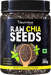 NeutriOne Raw Chia Seeds for Weight Loss with Omega 3 ,Zinc and Fiber,Calcium Rich/Protein Chia Seeds