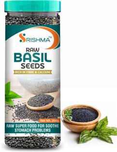 Srishma Raw Basil / Sabja /Tukhmariya seed for Weight loss with Omega 3 , Zinc and Fiber Basil Seeds