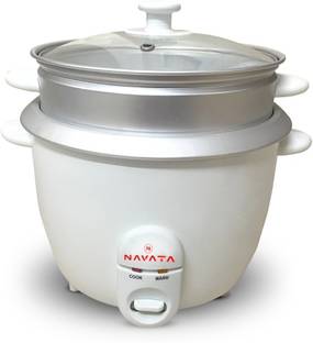 NAVATA Rice Cooker Cum-Vegetable Steamer NARC-0001 Electric Rice Cooker with Steaming Feature
