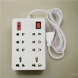 LifoDora 8 Pin Extension Cord 8 Socket Extension Boards(White,2.5m) JY99 Power Plug