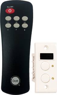 Dott Systems Non-Modular Remote Control Switch for 1 Light and 1 Fan with Speed Regulation| 5 A One Way Electrical Switch