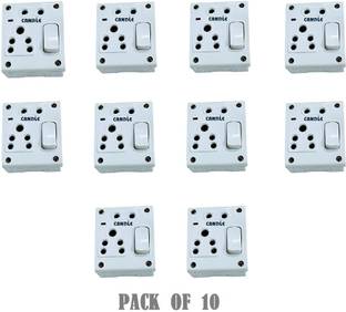 CANDLE CANDLE 6amp. 1 Switch+2 Outlets+Indicator Switch Socket Combined Board With Box 6 A One Way Electrical Switch