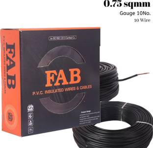 kripa FAB 0.75 SQ.MM FR PVC insulated Lite Single Core Copper Ftting Wire Cable 90M 0.75 sq/mm Black 300 ft. Wire