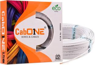 CabONE COPPER 0.75 sqmm | 90 MTR|FR PVC| Multi Strand| Electric Electrical Wire Cable 0.75 sq/mm White 300 ft. Wire