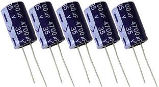 ELPH 5 Pcs 4700uf 35V Electrolytic Capacitor 4700 Micro Farad 35 Volt Condenser Electronic Components Electronic Hobby Kit