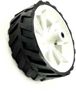 INVENTO 1pcs 110mm x 40mm Plastic Robotic Wheel Durable Rubber White Tire Wheel Automotive Electronic Hobby Kit