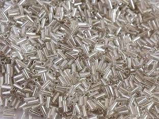 PMW Silverline White Crystal Pipe - Bugle 4.5 mm 100 GramsBeads - Embroidery Frame