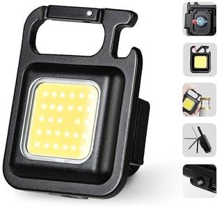 HASRU SMALL LED Flashlight 500 Lumens COB Rechargeable light Keychain 4 Light Modes 5 hrs Torch Emergency Light