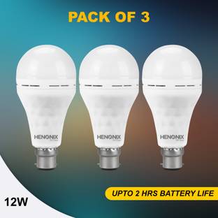 HENONIX Rechargeable LED, Energy Saving, Long Life, 12W Perfect During Power Failure 2 hrs Bulb Emergency Light