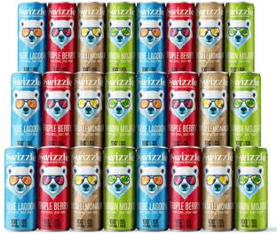 Swizzle Mocktail (Pack of 24(4x6)) Virgin Mojito Blue Lagoon Desi Lemonade Triple Berry Hydration Drink
