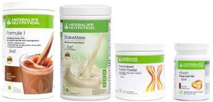 HERBALIFE FORMULA 1 CHOCOLATE + AFRESH ELAICHI + SHAKEMATE + PROTEIN 200 GRAM Nutrition Drink