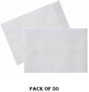JSMSH Envelope Size A4 White Letter Size Envelopes 100 gsm Ideal For Home Office Secure Mailing - Pack Of 50 Envelopes