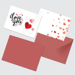 CLICKEDIN , "I Love You" Mini Blank and Love Cards with Designed Envelopes 6 x 4 Inch Note Card and Envelope Set Greeting Card