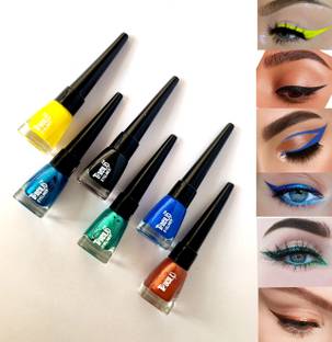 touchup Combo of 3 Glitter and 3 Matte Liquid Long Lasting Eyeliners, 30 ml