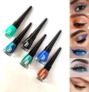 touchup Combo of 3 Glitter and 3 Matte Liquid Long Lasting Eyeliners, 30 ml