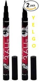 YELGO Long-Lasting Sketch Liquid Smudgproof Black Eyeliner(Pack of 2) 15 ml