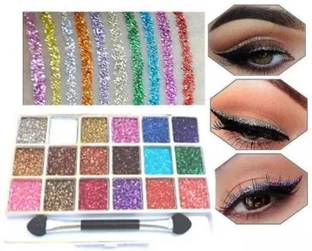 Trendy styler Trendy 18 Colour Glitter Eyeshadow Palette (Multicolor) 18 g