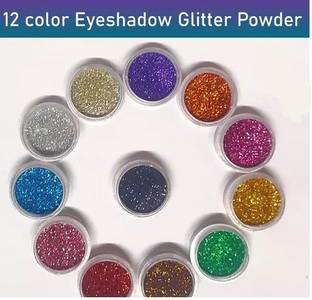 Mixonshun Pack of 12 Multicolor Shining Glitter Pack of 12 120 g