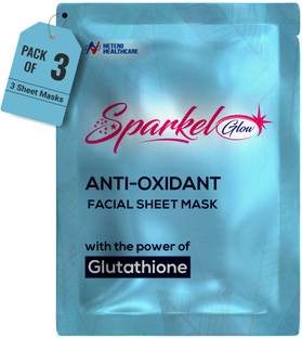 Sparkel Glow - Anti Oxidant Face Sheet Mask - Pack of 3