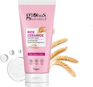 Globus Naturals Rice Ceramide Peel Off Mask, For Korean Glass Skin, Women