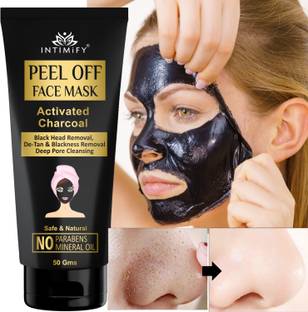 INTIMIFY Advanced charcoal peel off face mask, Removes Excess Dirt Oil & Whiteheads
