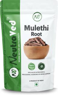 NeutraVed Mulethi Root / Mulethi Stick Whole, Mulethi Root Plant, Licorice stick/root
