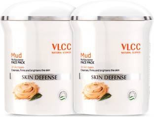 VLCC Skin Defense Mud Face Pack - 70 g (Pack of 2)