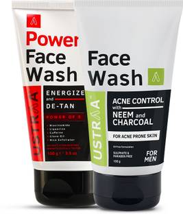 USTRAA Power  for Men - Effective Tan Removal &  Acne Control Face Wash