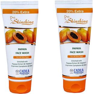 MOSKLIN SKINSHINE PAPAYA FACEWASH FOR SPOTS REMOVES & BRIGHTER SKIN PACK OF - 60g x 2 Face Wash