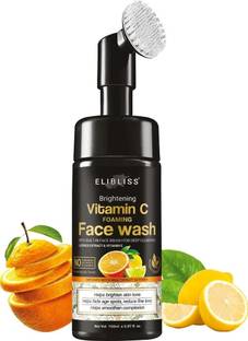 ELIBLISS Brightening Vitamin C Foaming with Built-In Face Brush for deep cleansing - No Parabens, Sulphate, Silicones - 150 ml  Face Wash