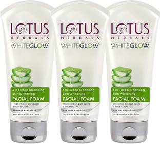 LOTUS HERBALS Herbals WHITEGLOW 3 in 1 Deep Cleansing Skin Whitening Facial Foam Face Wash