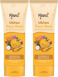 KISRA Tan Removal & Brightens Skin Ubtan  Duo | Glowing & Rejuvenated Skin Face Wash