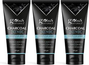 Globus Naturals Activated Charcoal  Enriched With Tea-Tree|Anti-Pollution|Anti-Acne| Face Wash