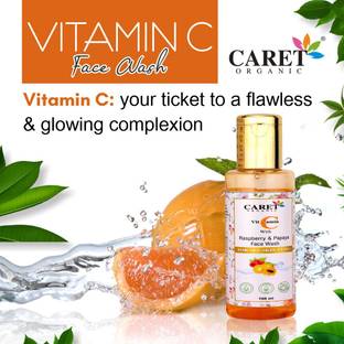 Caret Organic Natural  for Oily Skin for Tan removal and Skin brightning - SLS & Paraben Free Face Wash