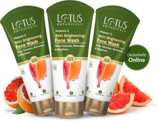 Lotus Botanicals Vitamin C Skin Brightening (Pack of 3)| Deeply Cleanse & Brightens Skin Face Wash