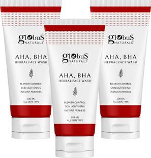 Globus Naturals AHA BHA Herbal , For Acne Control & Dark Spot Removal, Suitable For All Skin Types Face Wash